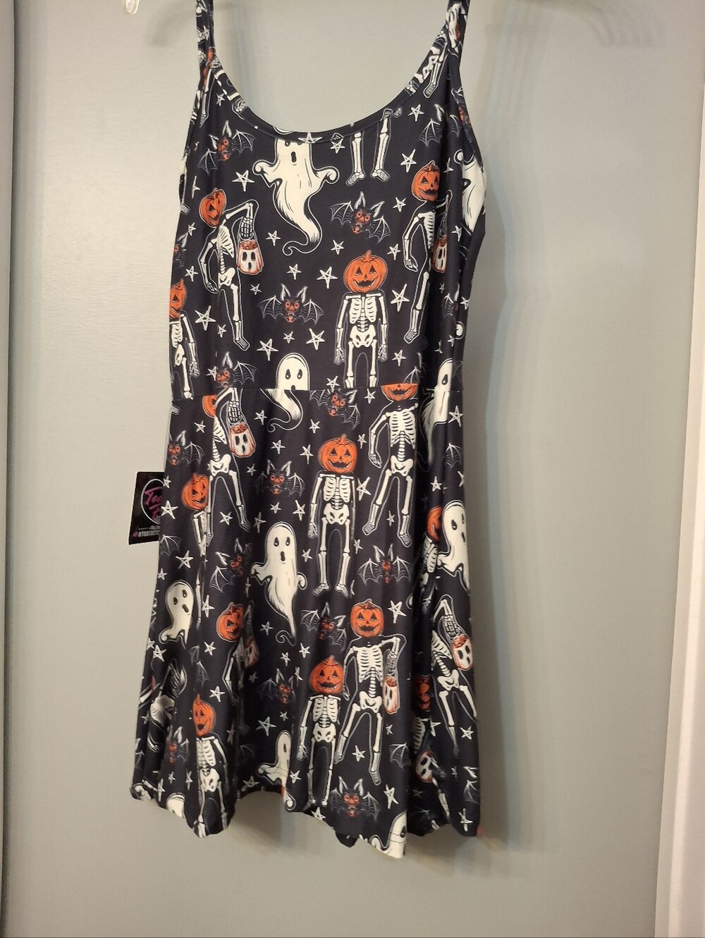 Too Fast Halloween Dress Bats Ghosts Pumpkins Skeletons